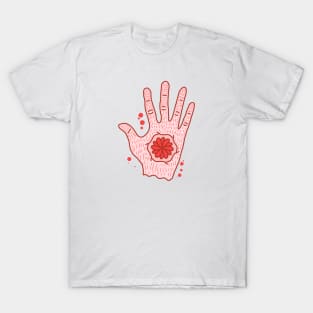 Flowers in Hand Red T-Shirt